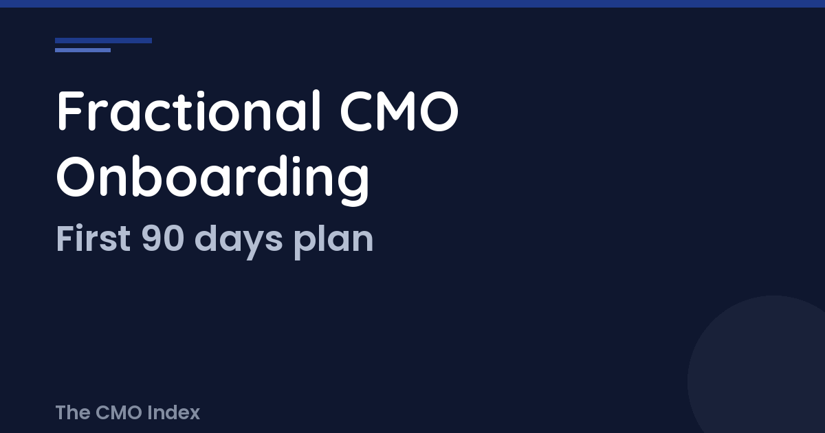 Fractional Cmo Onboarding Checklist