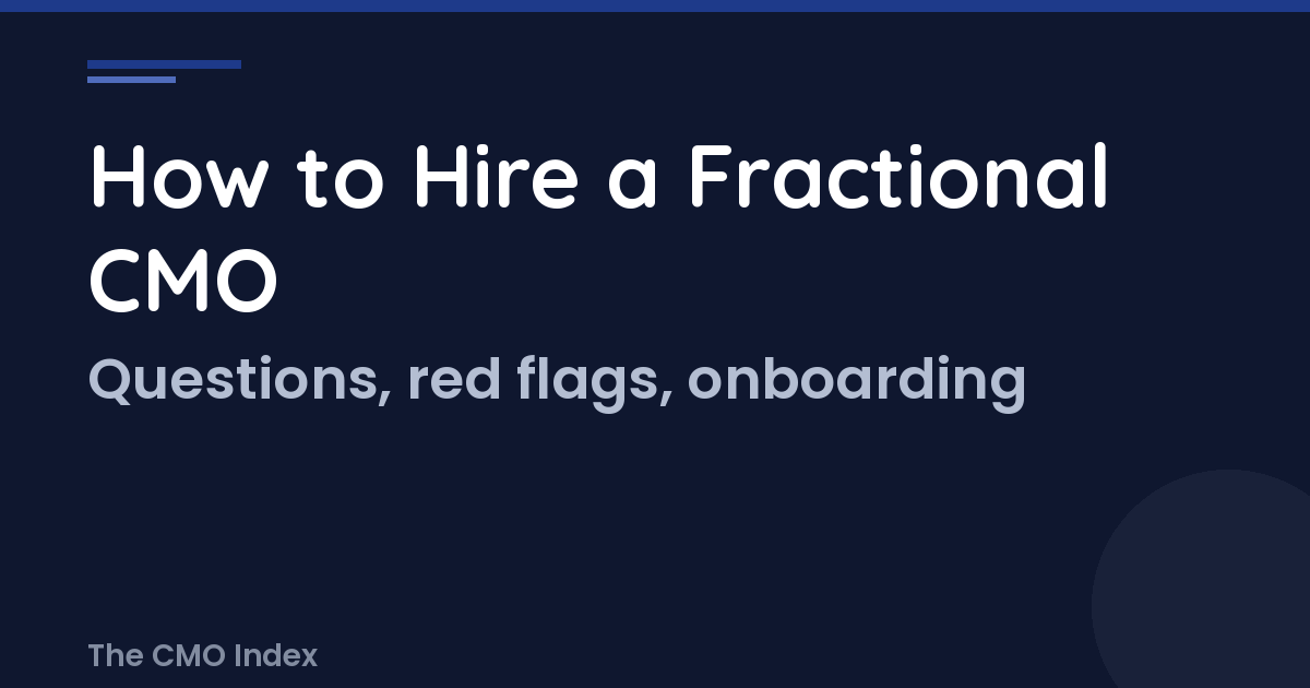 How To Hire A Fractional Cmo